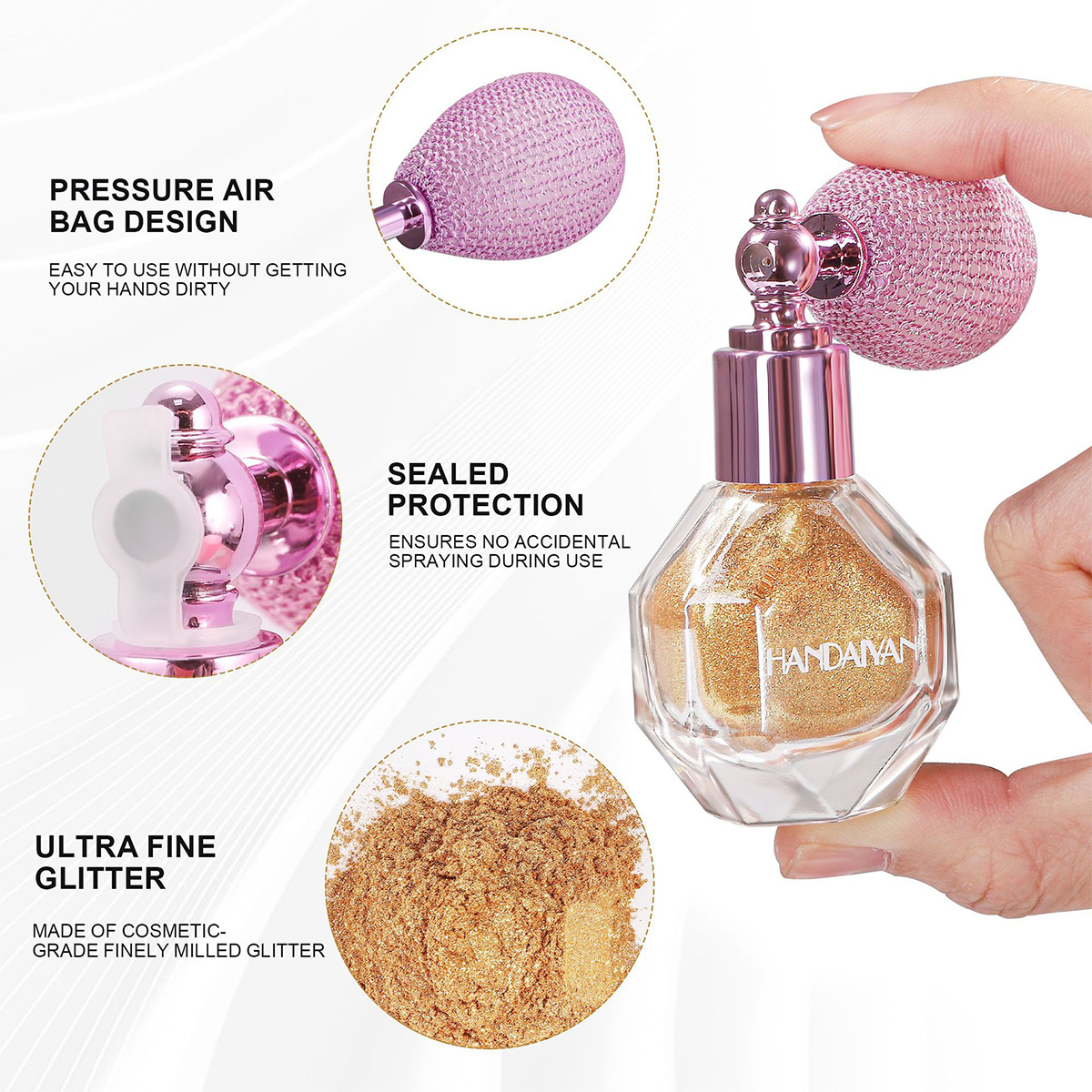 Glitter Brightening Body Glitter, Highlighting Spray Glitter Spray Bottle Highlighting Airbag Spray Bottle