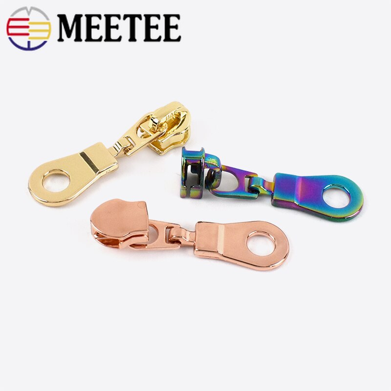 Cursori con cerniera Meetee 20 pezzi per cerniere in nylon 5 # borsa kit di riparazione con cerniera tasca di ricambio cerniere testa accessori per cucire fai da te ZT179