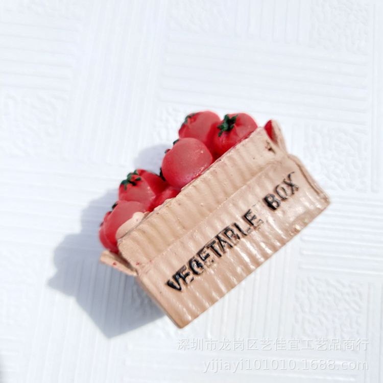 Fridge Magnets French Bread Basket Egg Milk Breakfast Tomato Seafood Imitation Food Series 3D Resin Refrigerator Stickers Decor: 3