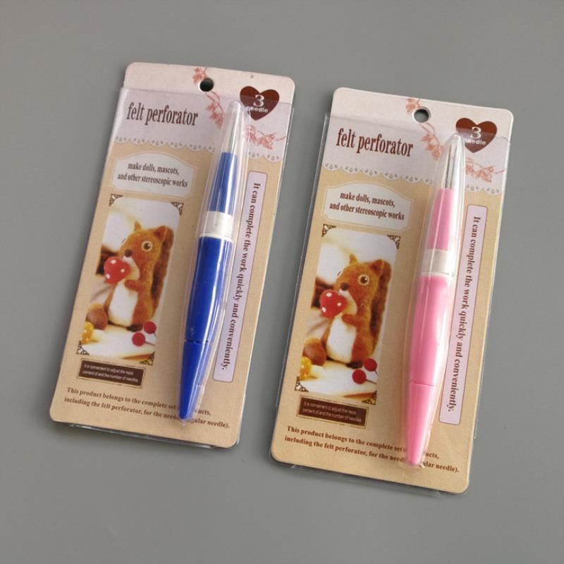 1pc filcowanie igłą narzędzie robić filcu DIY rękodzieło plastikowe dziurkacz zestaw igieł 3 igły igła robić haftu pióro narzędzia robić szycia