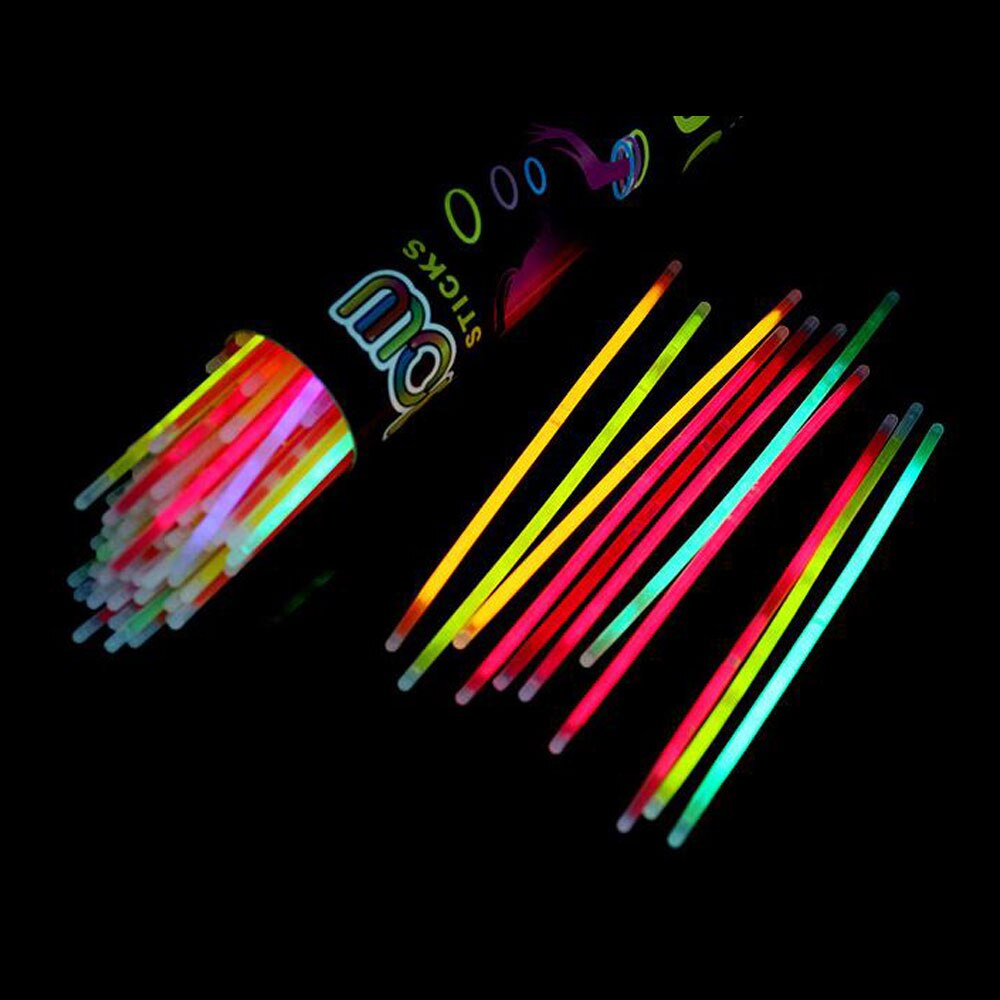 100 Stks/set Fluorescentie Light Glow Sticks Armbanden Kettingen Neon Wedding Glow Heldere Kleurrijke Glow Sticks Een Tijd Partij Speelgoed