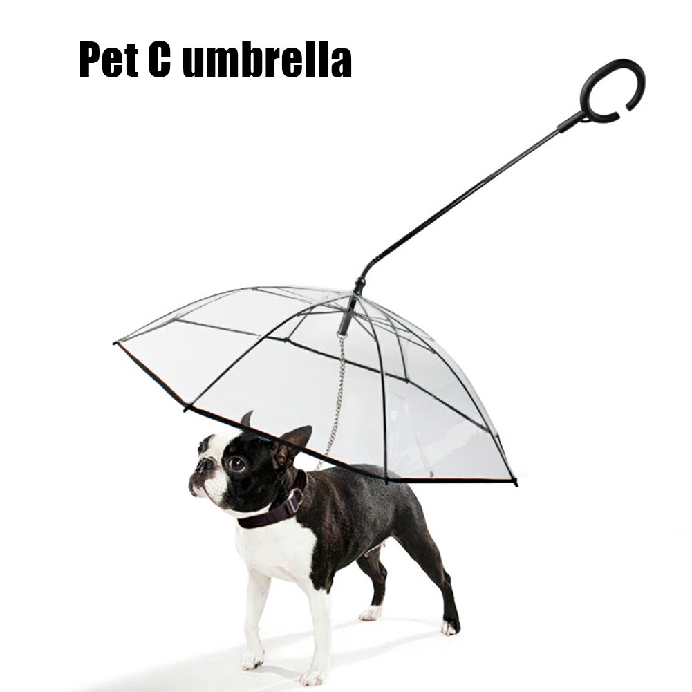 Guarda-chuva transparente portátil do animal de estimação com coleira de passeio do cão pet alça telescópica guarda-chuva capa de chuva pet engrenagem
