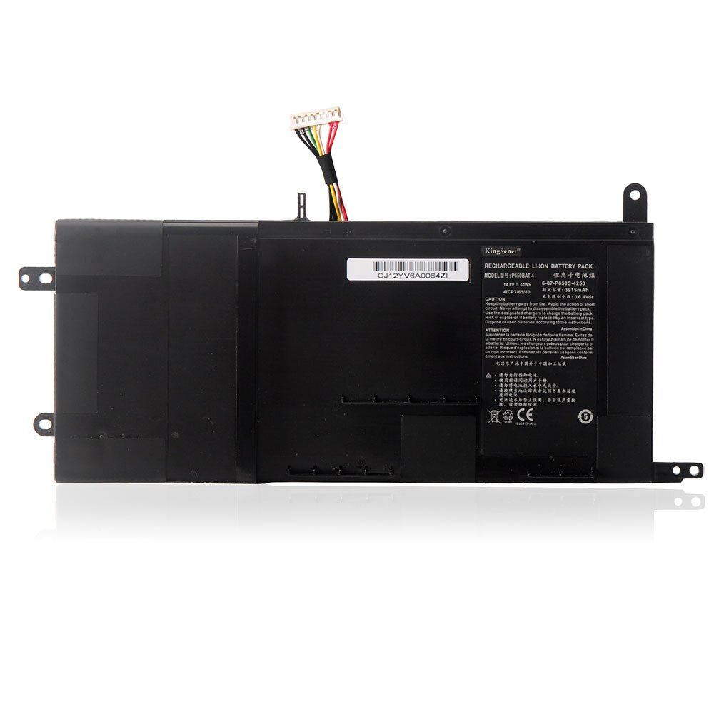 KingSener P650BAT-4 Laptop Battery For Clevo P650 P651 P655 P671 RA P670-RG SAGER NP8650 NP8651 NP8652 6-87-P650S-4U311 60Wh