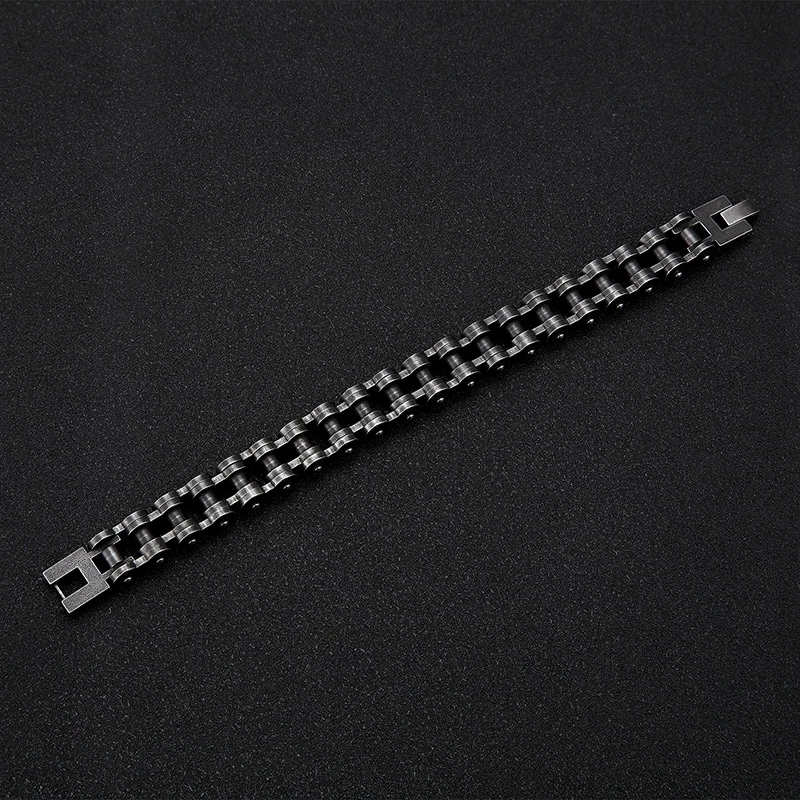 Vintage Armbänder Männer Edelstahl Motorrad Kette Biker Zubehör Schwarz Einfache schnalle Armband Charme Männlichen Schmuck