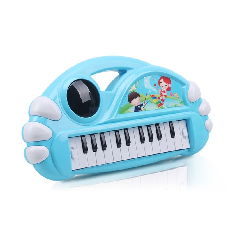 Jongens En Meisjes Baby Puzzel Beginner Piano Kinderen Elektronische Piano Baby Vroege Educatief Muziek Speelgoed: Blue