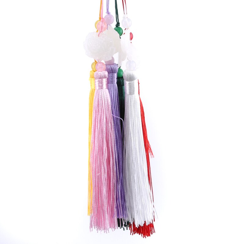 Polyester franje kwastjes franje hangend gordijn gemengd met decoratieve stiksels jade lotus lotus kwastjes