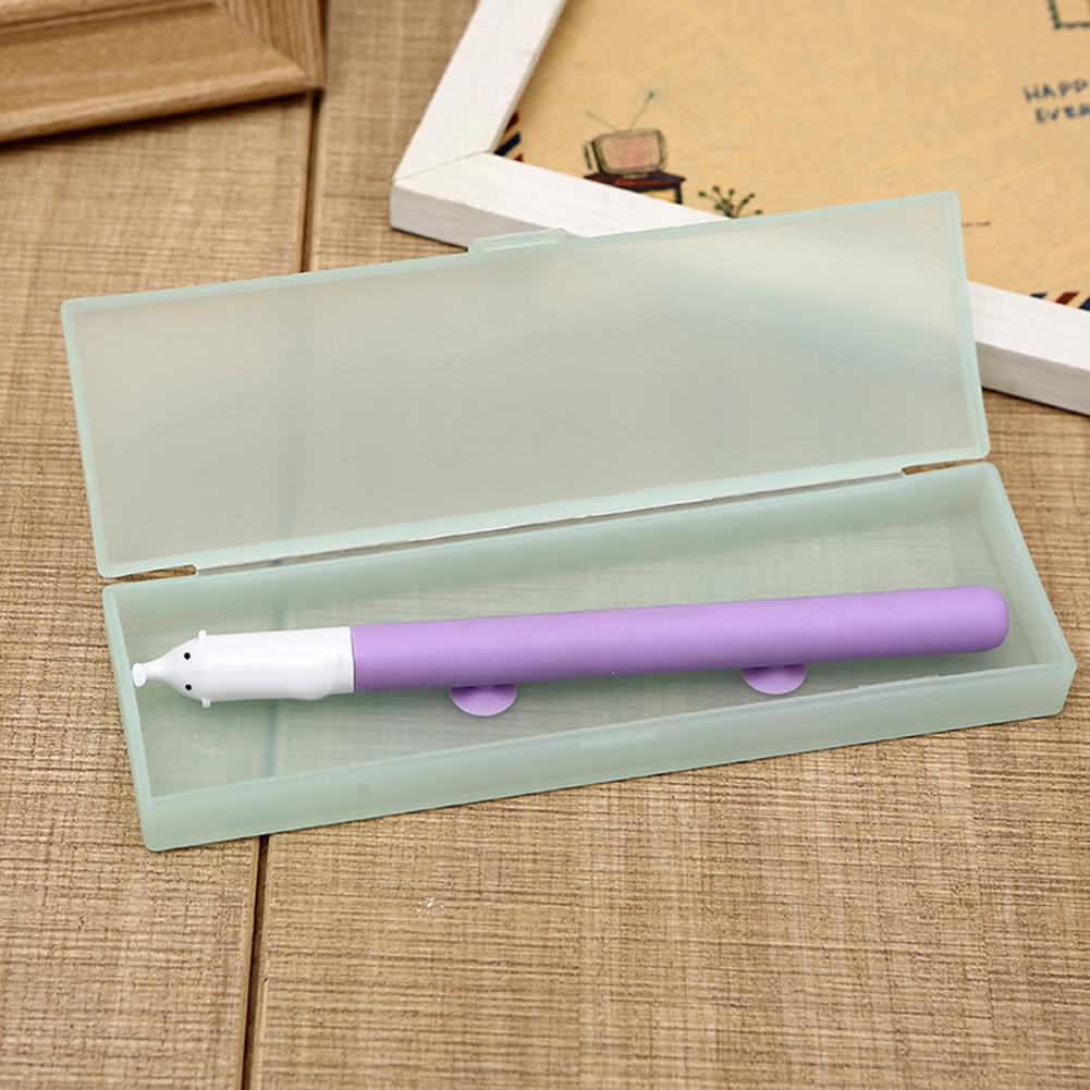 Transparent Frosted Large Capacity Pen Box Pencil Case Stationery Holder