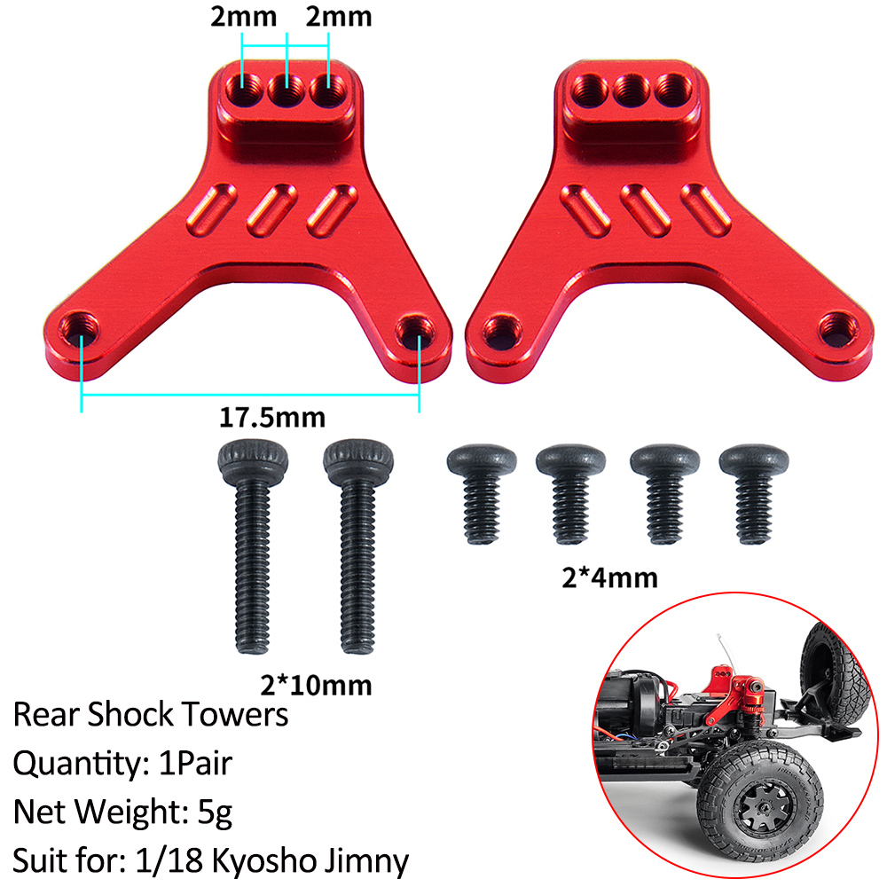 AXSPEED-Adaptador de cubo de rueda hexagonal de contrapeso de latón para coche teledirigido, amortiguador, torres, enlaces, neumáticos de goma para actualización de Kyosho Jimny 1/18: Azul marino