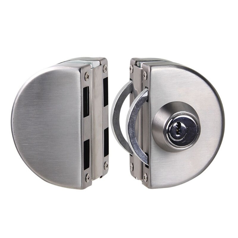 Glazen Deur Slot Rvs Dubbele Bouten Swing Push Schuifregelaar Geen Boor Anti-Diefstal Beveiliging Slot Met Sleutels