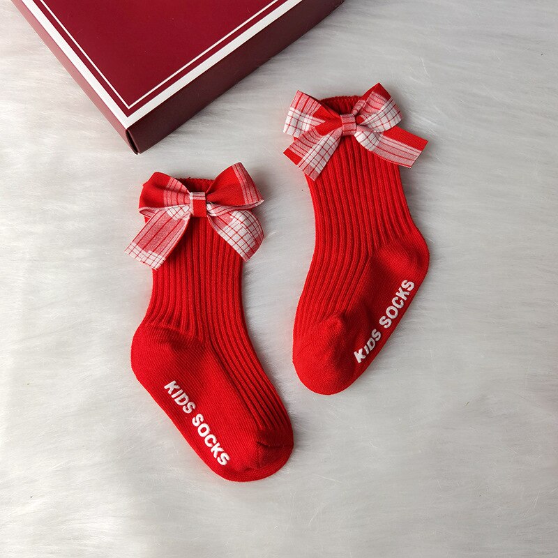 neue Frühjahr Baby socken freundlicher Bogen-knoten Socken Herbst Baby Mädchen Socken Kleinkind Kleinkind nicht-Unterhose Boden socken: 2 / M 1-3Jahre