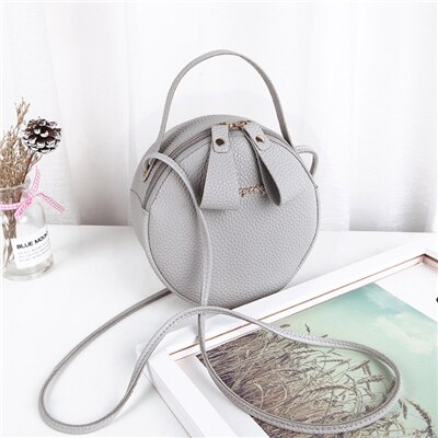 Vrouwen Telefoon Tas Mini Pu Lederen Circular Handtas Eenvoudig Messenger Tassen Voor Vrouwen Vrouwelijke Crossbody Tassen Portemonnee: C005