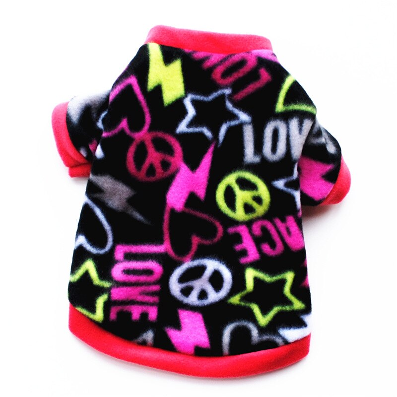 Bonito crânio imprimir roupas para cães de estimação inverno quente velo casaco para cães pequenos bulldog francês cachorro roupas chihuahua roupas: Preto / S