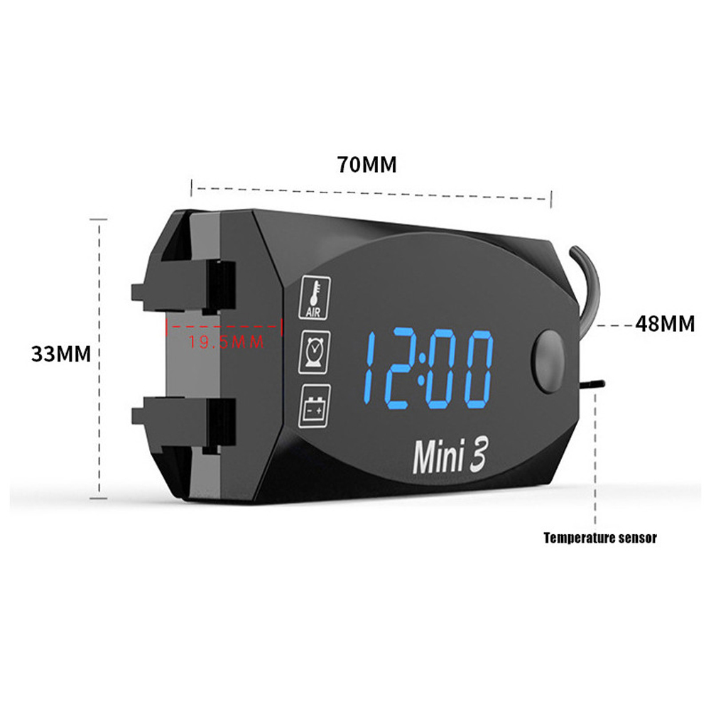12V Moto Temperatur Uhr wasserdicht 3 in 1 Motorrad elektronische Uhr Thermometer Voltmeter Digital anzeige Universal- uhr: verrotten