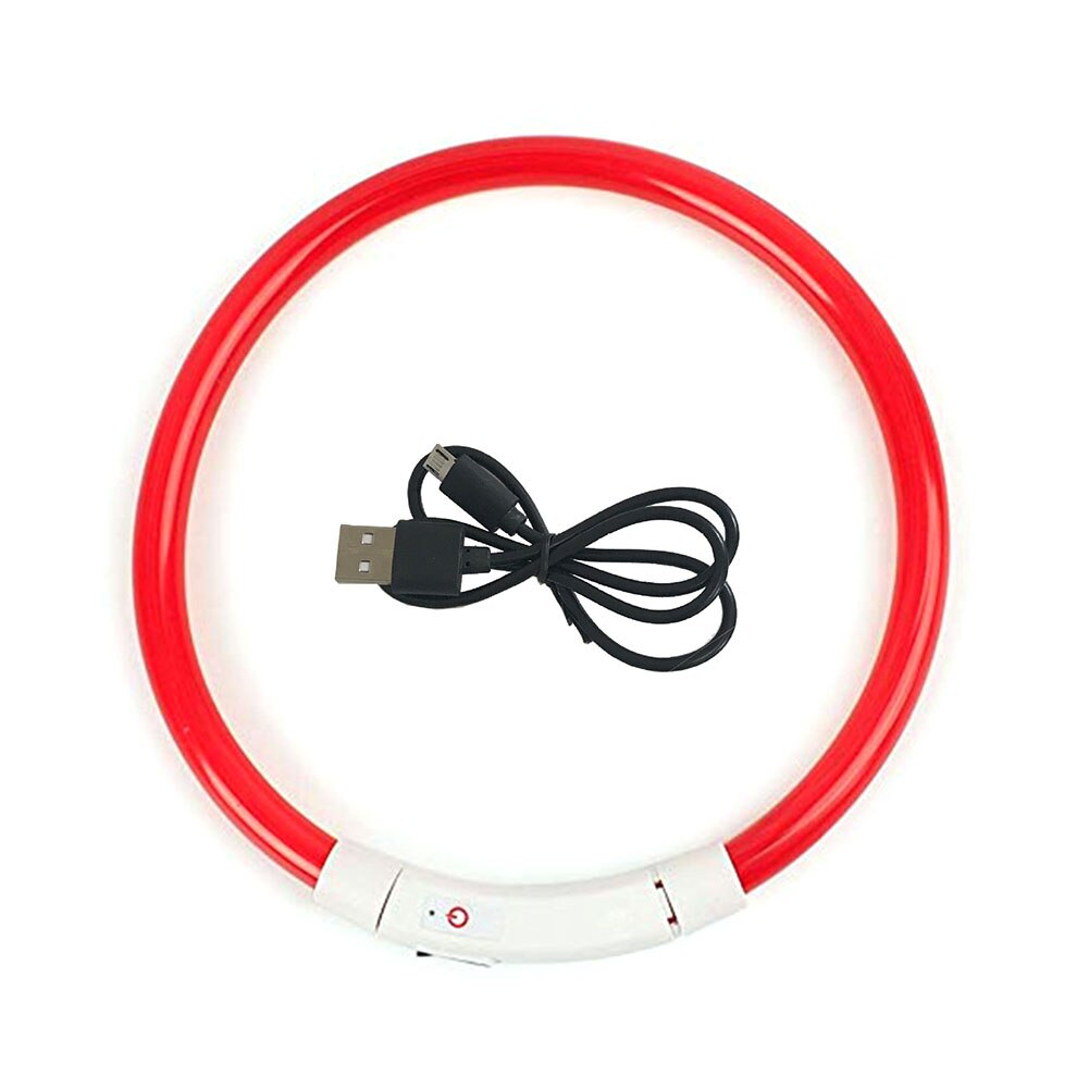 Super Bright Adjustable LED Dog Collar Glowing Belt Flashing Necklace Visibility Pet Safety USB Rechargeable Light Up