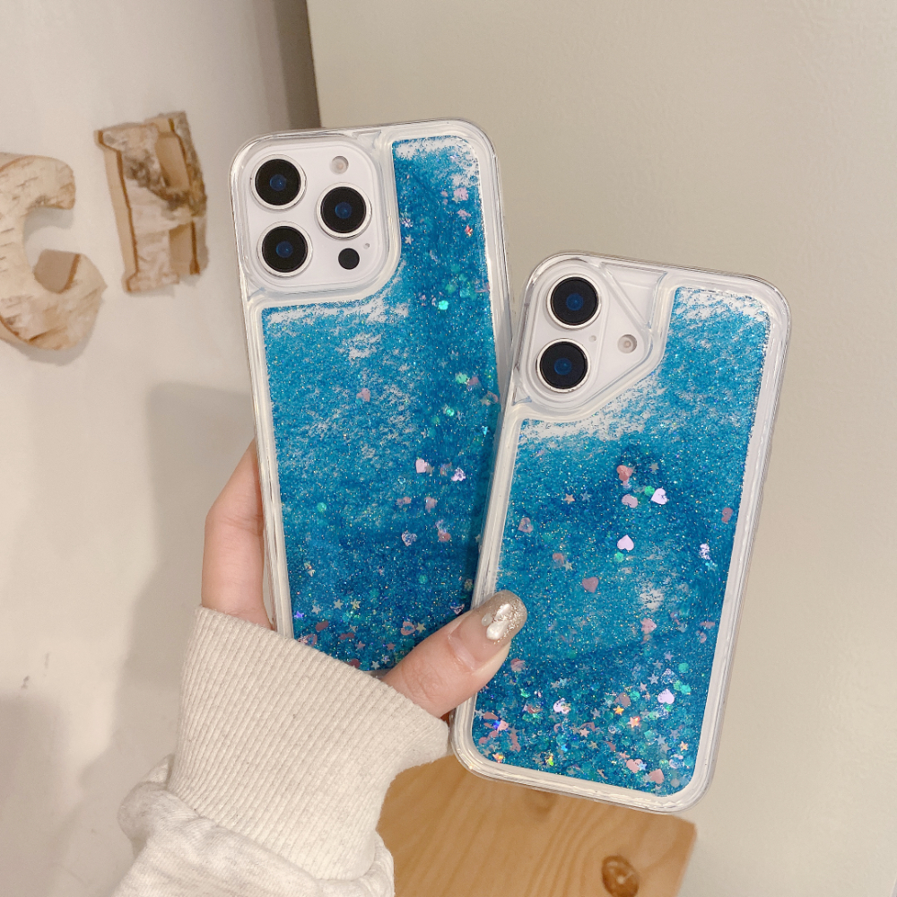 Glitter Drijfzand Telefoonhoesje Voor iPhone 17 16 15 14 13 12 11 Pro Max 7 8 Plus Air X XS MAX XR 16E Soft Cover Pailletten Clear Shell