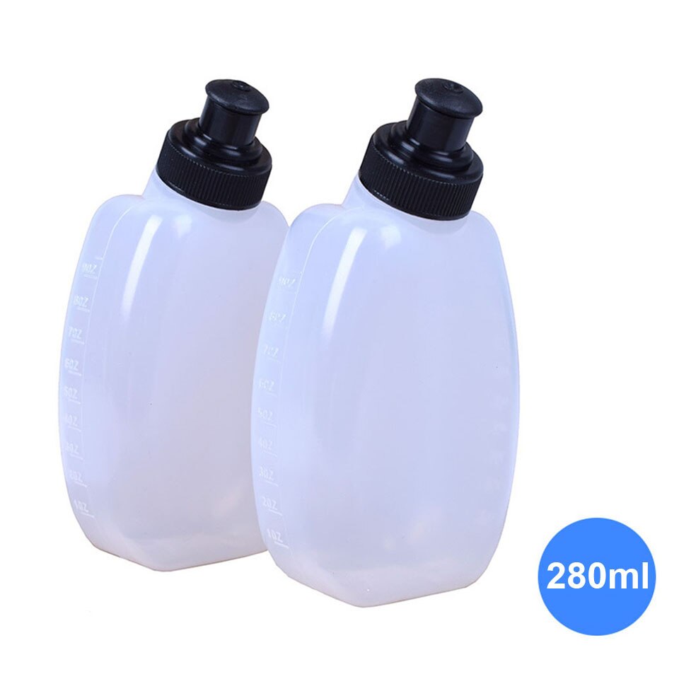 Botella de agua de 280ml, contenedor de almacenamiento sin BPA para correr, cinturón de hidratación, mochila, riñonera, chaleco de Camping: 2pcs-280ml