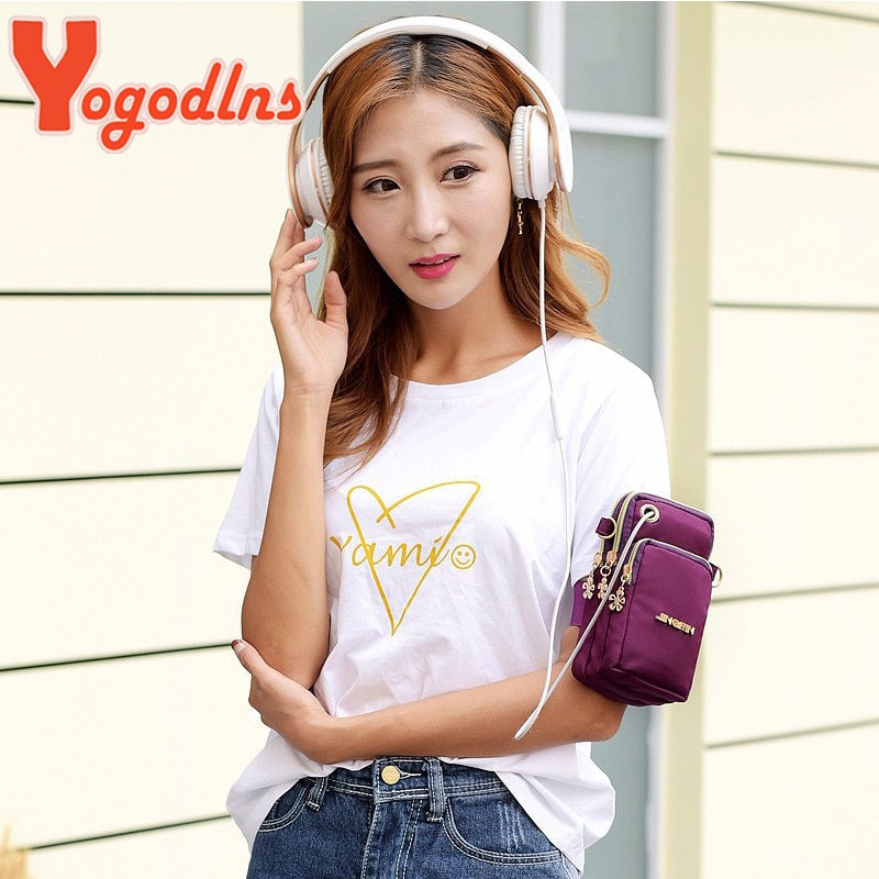 Yogodlns Waterproof Nylon Women Crossbody Phone Shoulder Bag Small Pouch Case Belt Casual Purse Wallet