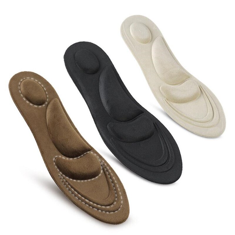 Semelles orthopédiques en daim 4D, mousse à mémoire de forme, Support d&#39;arc, chaussures de soins pieds plats, coussinets orthopédiques