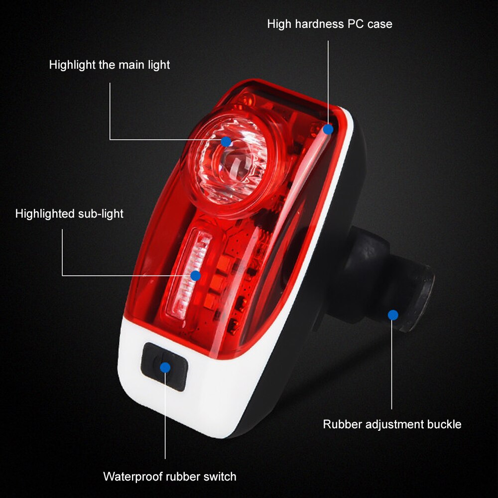 Achterlichten Fiets Licht Lamp Usb Oplaadbare Achterlicht Waterdicht Raypal 3W Led Veiligheid Cycling Bike Light Fiets Accessoires