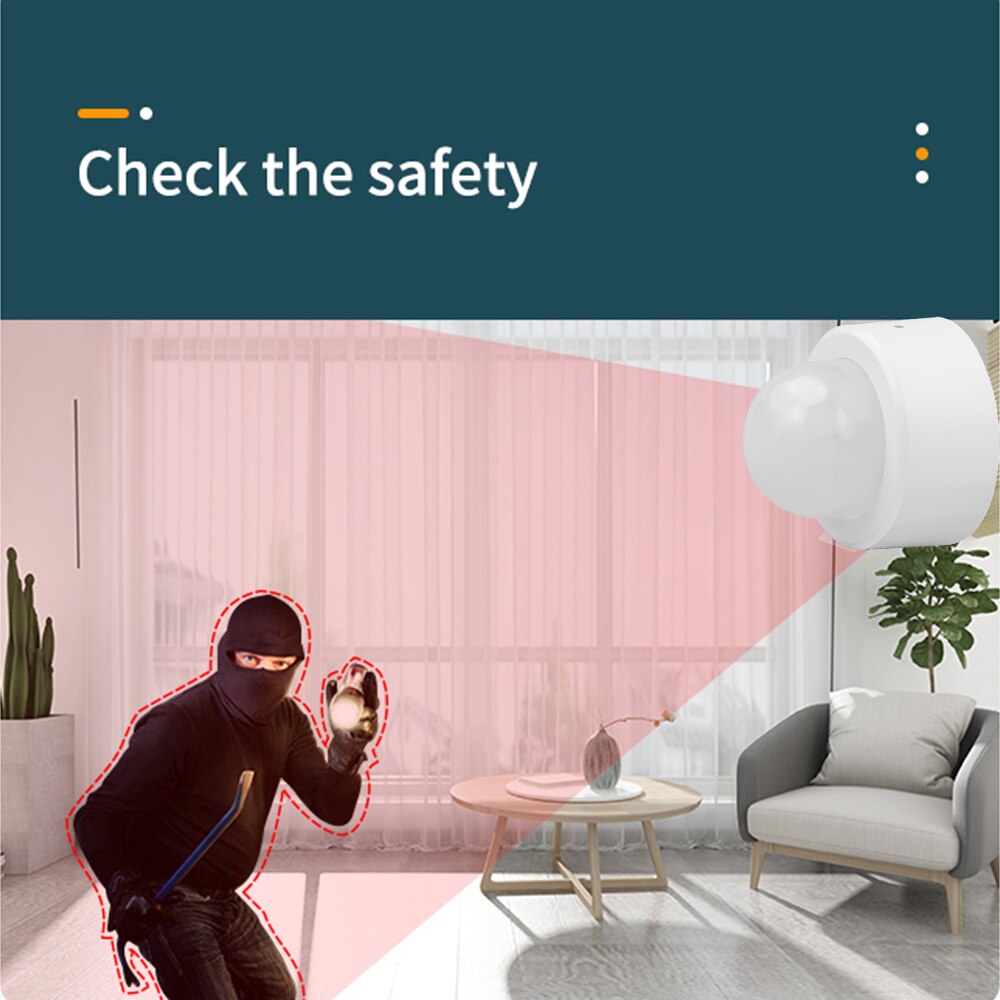 2 in 1 Zigbee Mini PIR Motion Detector +Bright Lux Light Passive Infrared Security Burglar Alarm Sensor