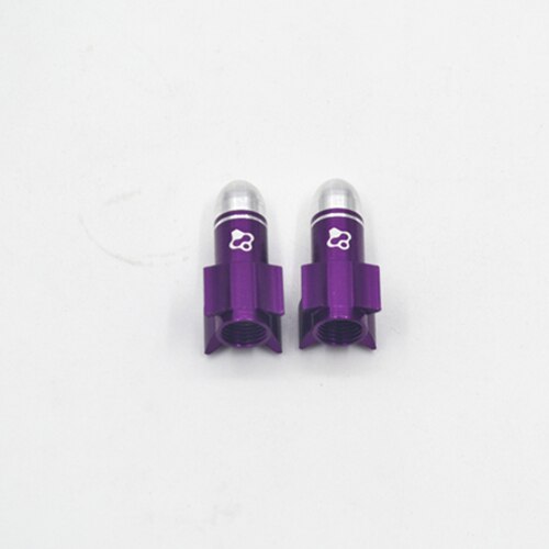 2Pcs/ Set Fouriers Bicycle valve cap VL-PE006 Bike Both USA & Presta valve cap Alloy 6061-T6 Bike valve cap Accessories: purple