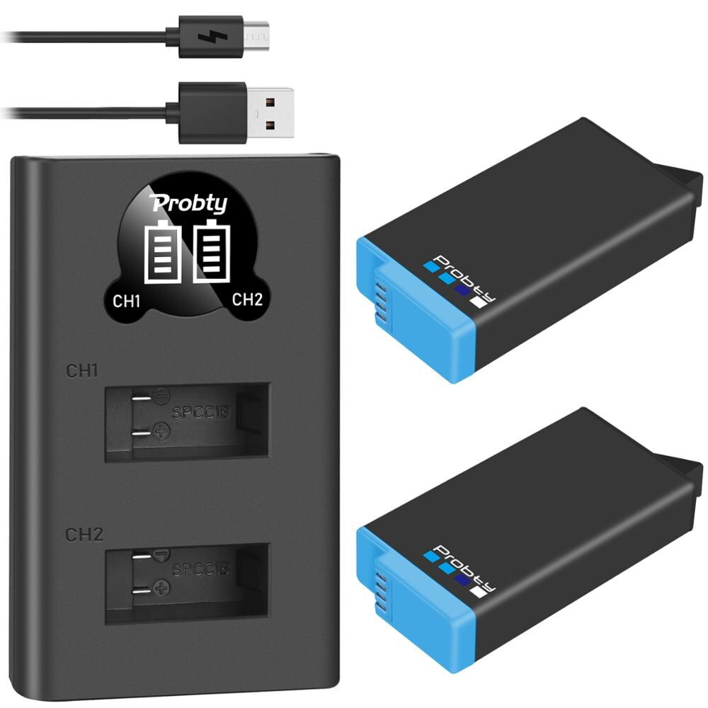 1680mAh Batterie Für GoPro Max Akku + LED Ladegerät 360 Panorama Aktion Kamera Zubehör: 2BatteryWithCharger