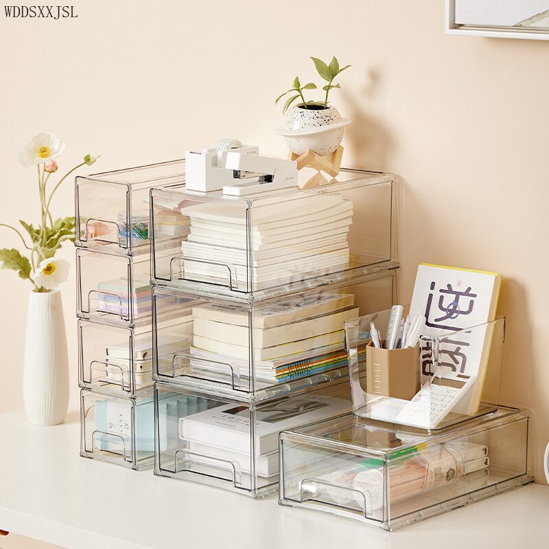 WDDSXXJSL simple drawer storage box office supplies desktop storage superimposed cosmetics sundries storage box home decoration
