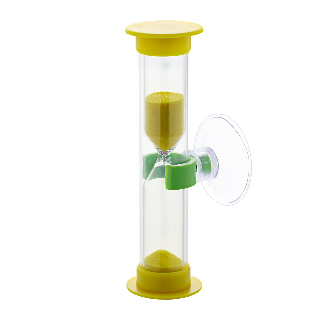 Minuterie de douche pour enfant, 3 minutes, ventouse colorée, sablier, horloge de sable, minuterie de douche, brossage des dents, minuterie de jeu: yellow