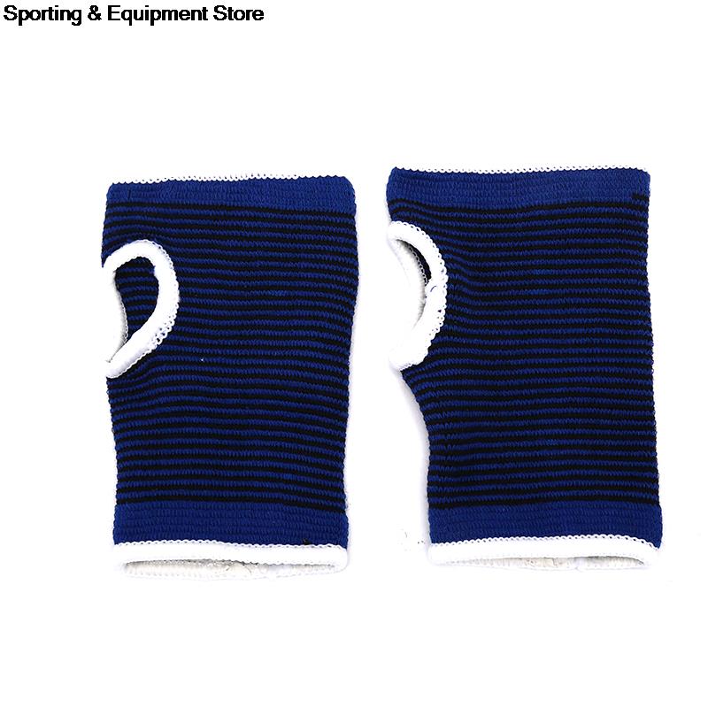 2 stk blå håndled håndstøtte handske elastisk bøjle ærme sports bandage gym wrap