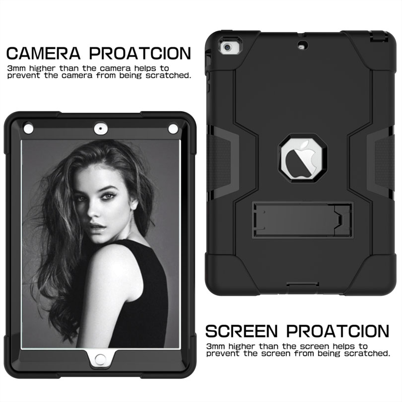 Armor Case Voor Ipad 4 3 2 9.7 Heavy Duty Silicone Tpu + Pc Hard Stand Shock Proof + screen Protector IP71