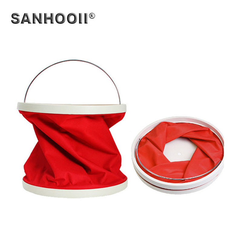 SANHOOII 11L Outdoors Vissen Essentiële Draagbare Opvouwbare Emmer Wasstraat Emmer Art Schilderij Borstel Wassen Kleur Willekeurige
