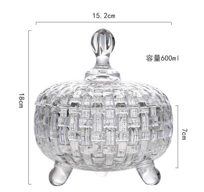 Europa scatola di caramelle di vetro di frutta secca vassoio di spuntino scatola di modo con coperchio scatola di immagazzinaggio di cristallo decorazione: A
