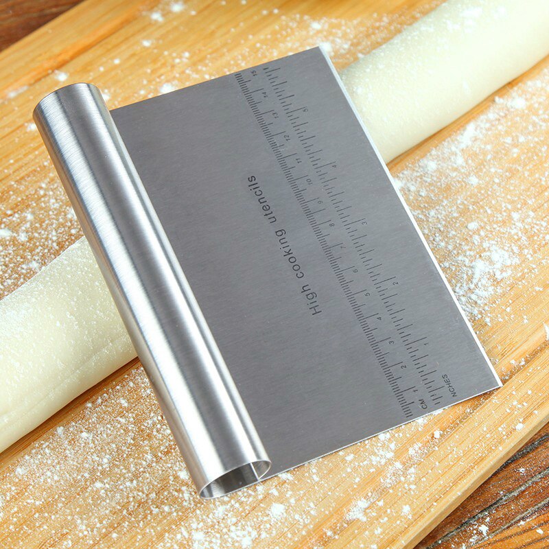 Spatule à pâtisserie en acier inoxydable, avec échelle, grattoir à pâte à Pizza, Fondant, outils de décoration de gâteau, cuisson, accessoires de cuisine