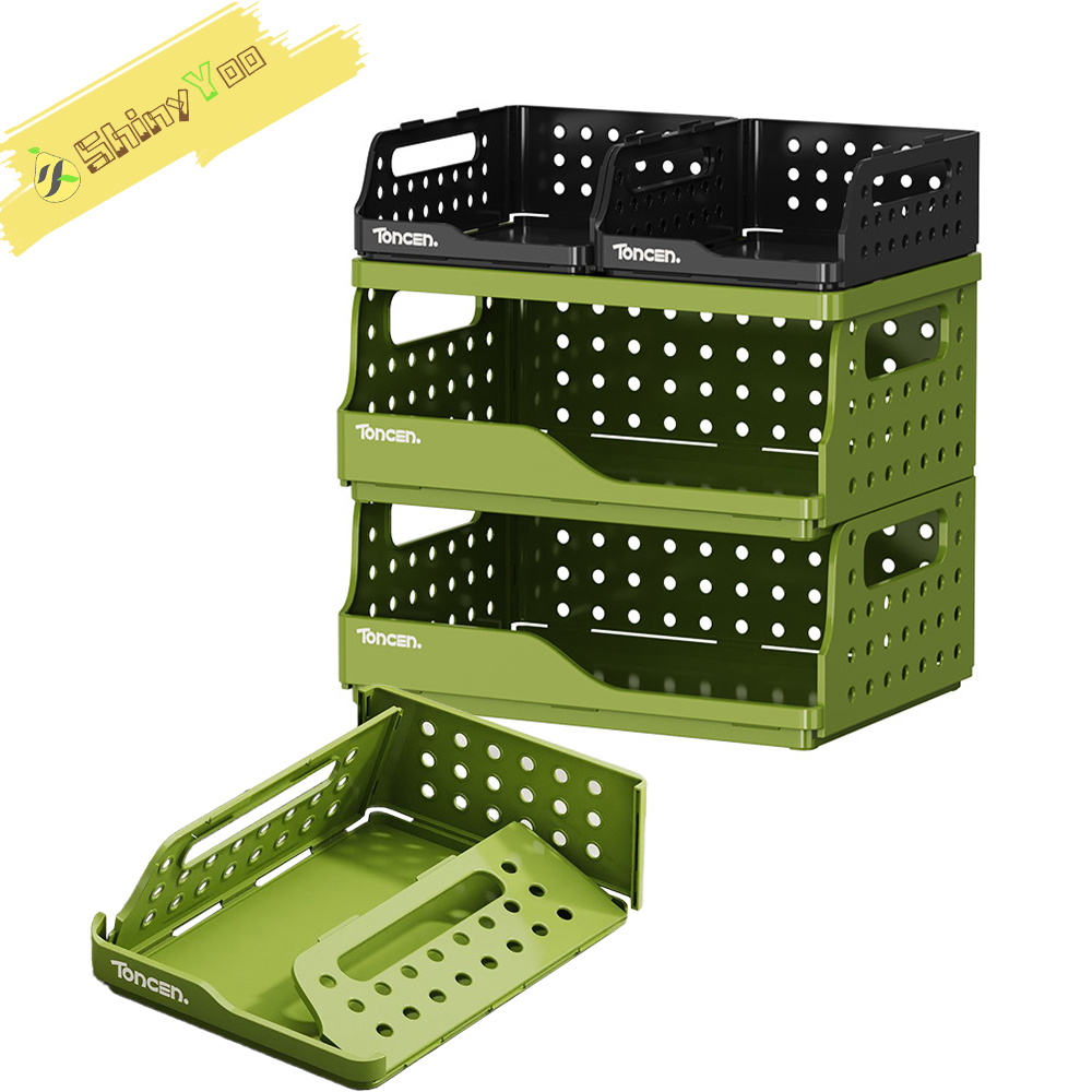 Foldable Desk Organizer Basket - Snack Divider, Stationery Holder, File Box, Document Rack, Office Desk Organizer Basket