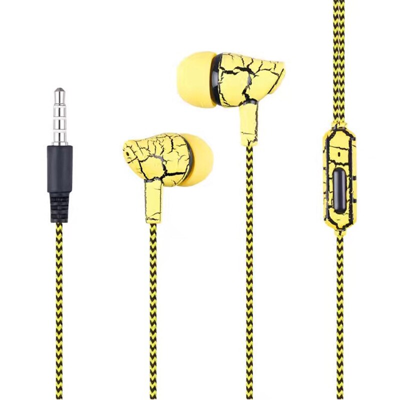 A10 3.5mm Draagbare Oortelefoon Stereo Bass Oortjes Touw Draad Handfree Met Microfoon Headset voor iPhone Xiaomi Huawei Samsung: yellow