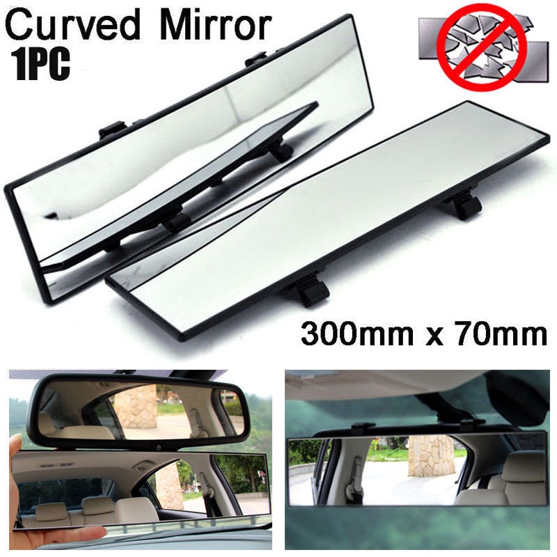 1Pcs 300mm Curved Rear View Mirror Universal Wide Angle Rear View Mirror Car Interior Mirrors Rearview Mirror