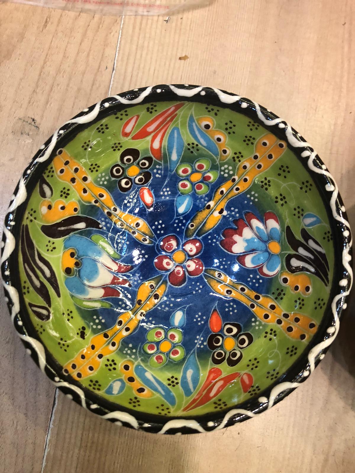 Handmade and Handpainted Colorful Ceramic Bowl,Handmade Ceramics,Cookie bowl, English, Health ceramic,Serving bowl