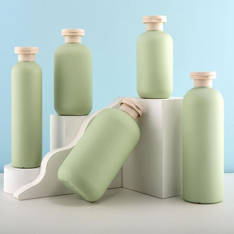 Green Refillable Bottle Filp Lid Empty Plastic Hand Sanitizer Shampoo Lotion Bottles Cosmetic Cream jar Travel tool 200~500ML