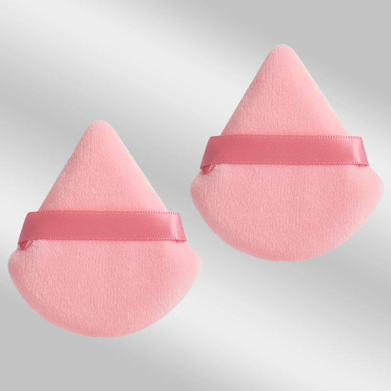 2 件 Triangle Powder Puff Face Makeup Sponge Soft Velvet Cosmetic Puff Blender Beauty Foundation Sponge Make up Accessories: Orange
