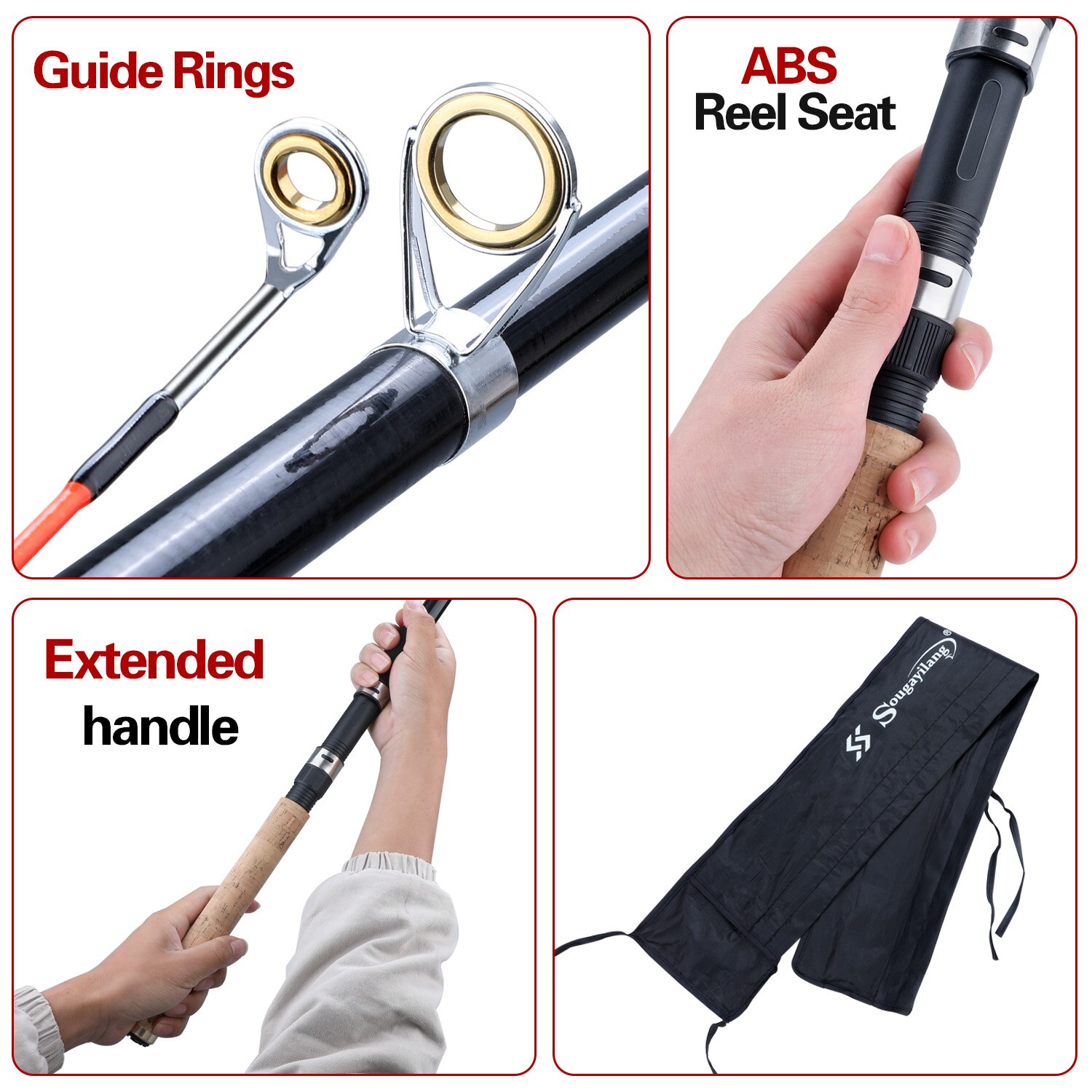 Sougayilang 2.7m/3.0m/3.3m Feeder Fishing Rod Portable Telescopic High Carbon Spinning Rod Carp Fishing Tackle Lure 120-180g