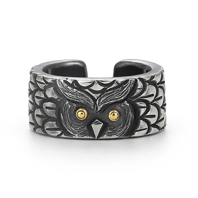 Anillos góticos Retro Para hombre y mujer, joyería de aleación de acero de titanio, color plateado antiguo, estilo Hip Hop, Rock