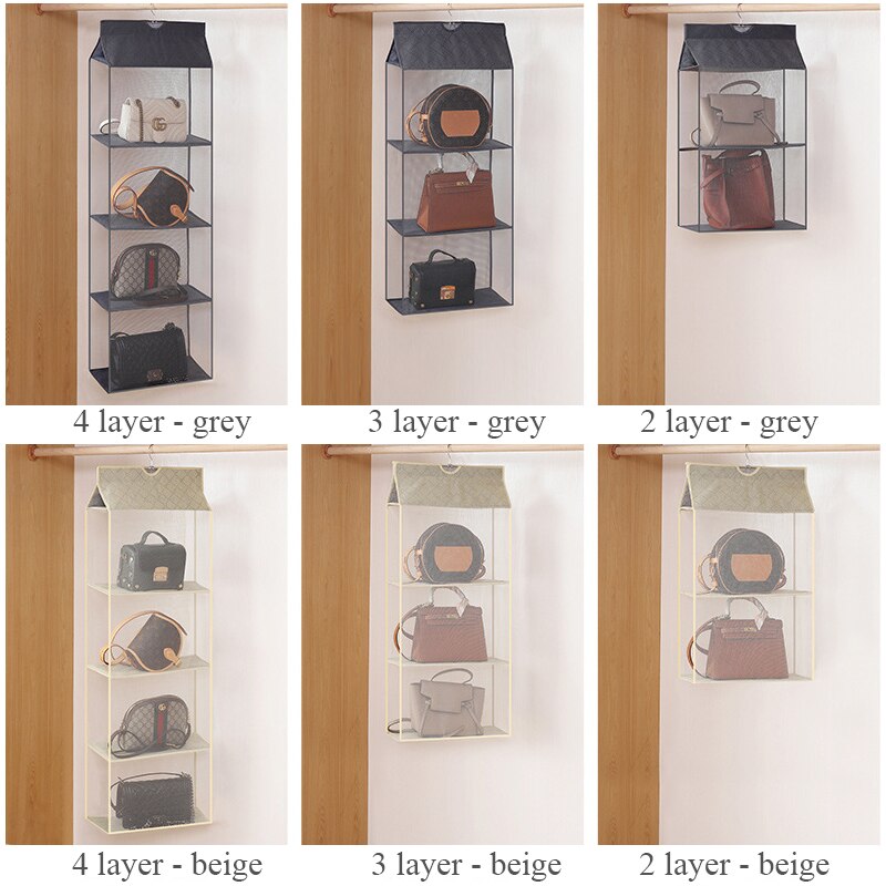 Handbag Hanging Organizer Hanging wWardrobe Organizer Two/Three/Four-Layer Storage Hanging Bag For Closet