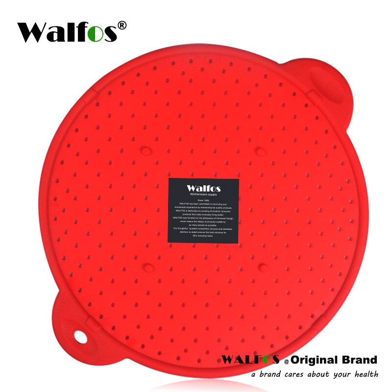 Walfos 3 In 1 Ploetert Screen Ploetert Guard Keuken Zeef Trivet Pot Deksel Pan Cover Siliconen Deksel Spill Stopper Wassen zeef: walfos red