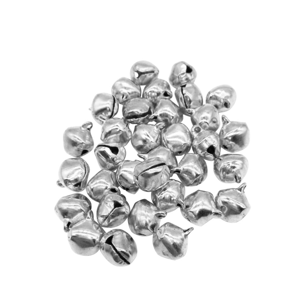 100Pcs Jingle Bells Kleine Decoratie Supply Speelgoed Voor Kerst Bruiloft Sieraden Xmas: Silver