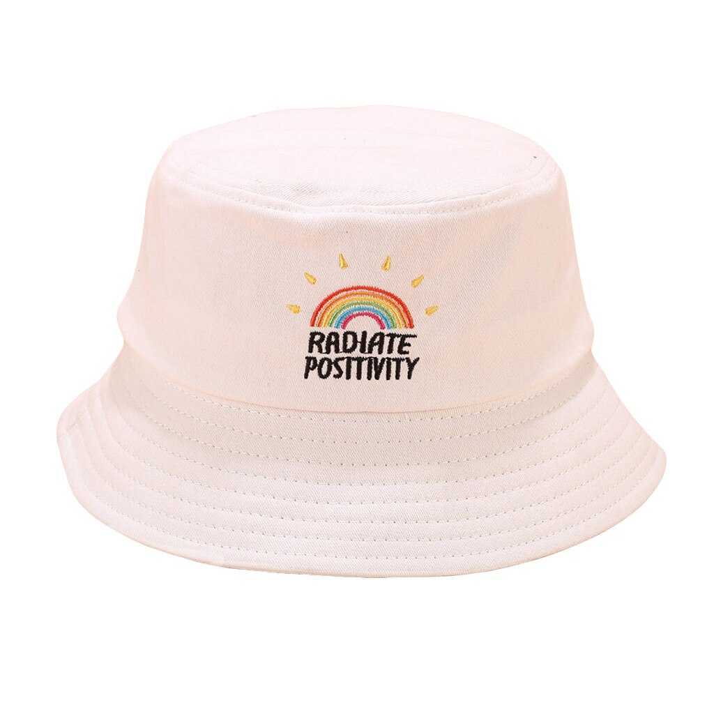 Christmas Rainbow Bucket Hat Hip Hop Fisherman Mencap Hat Embroidery Cotton Outdoor Summer Casual Swag Bob Visor Bucket Cap