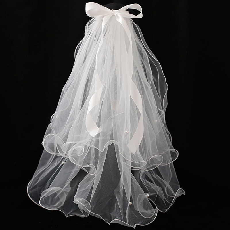 1 Uds. Velos de novia, pañuelo para la cabeza, velo blanco marfil, decoración para de cumpleaños y boda, accesorios para el cabello para cena de compromiso y despedida de soltera