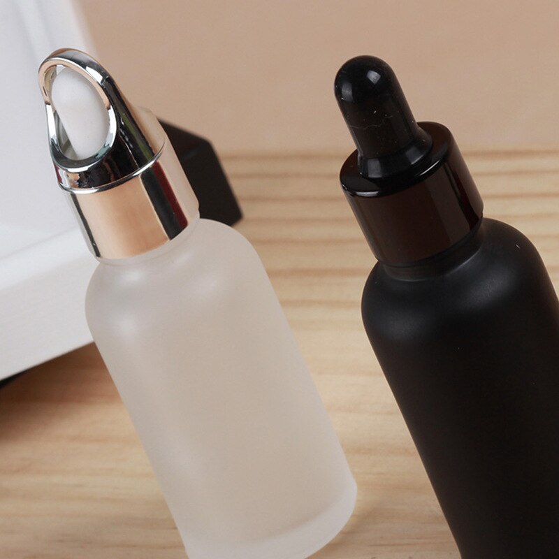 5-100ml Tropfer Flasche Milchglas Flüssigkeit Reagenz Pipette Flasche Silber Abdeckung Pipette Tropfen Aromatherapie Behälter Glas