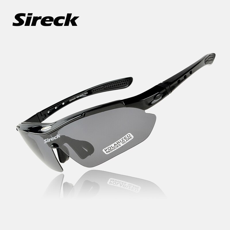 Sireck lunettes de cyclisme polarisées Cycle lunettes de soleil vélo de route lunettes de vélo descente Gafas Oculos Ciclismo hommes femmes: SGL001BK