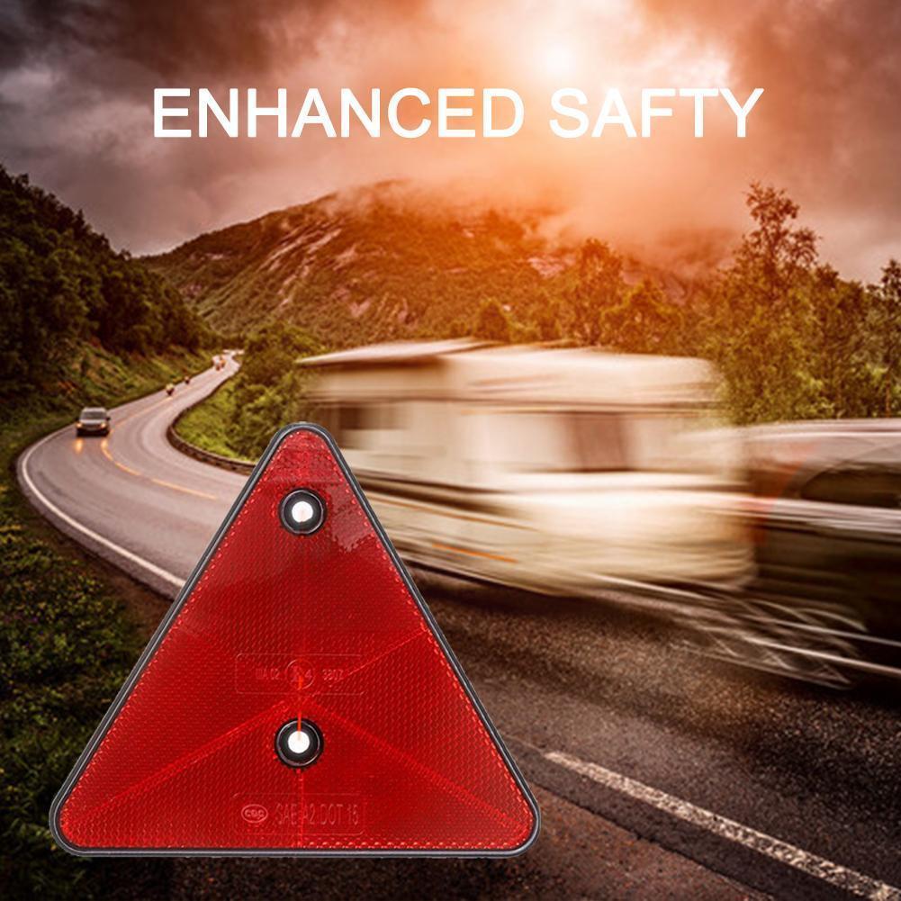 1pcs Car Reflector Red Reflective Triangular Safety Warning Reflectors For Trailer Bike Caravan Truck Tractor Lorr S8j8