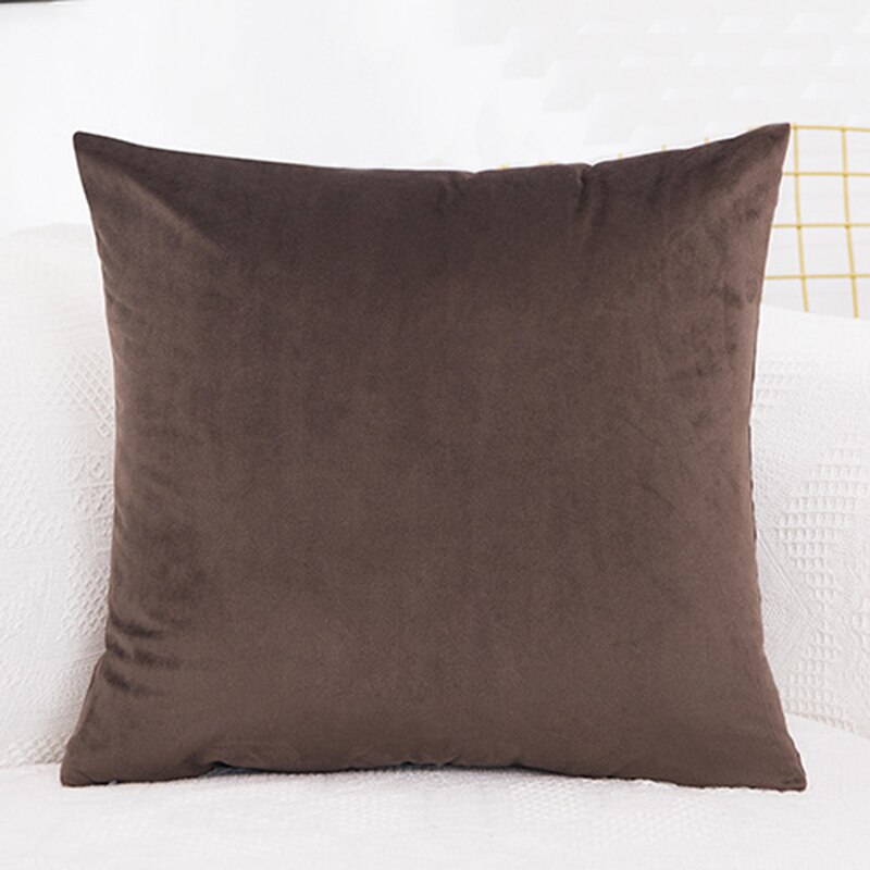 Velvet Cushion Cover Pillowcase Solid Color Pillow Case Decor Sofa Throw Pillows Room Pillow Cover Decorative 60x60: dark coffee17
